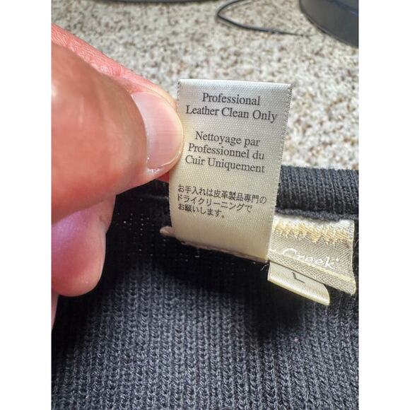 Coldwater Creek Leather & Wool Jacket, size women's Large, Full Zip; Knit Sweter - Picture 10 of 12